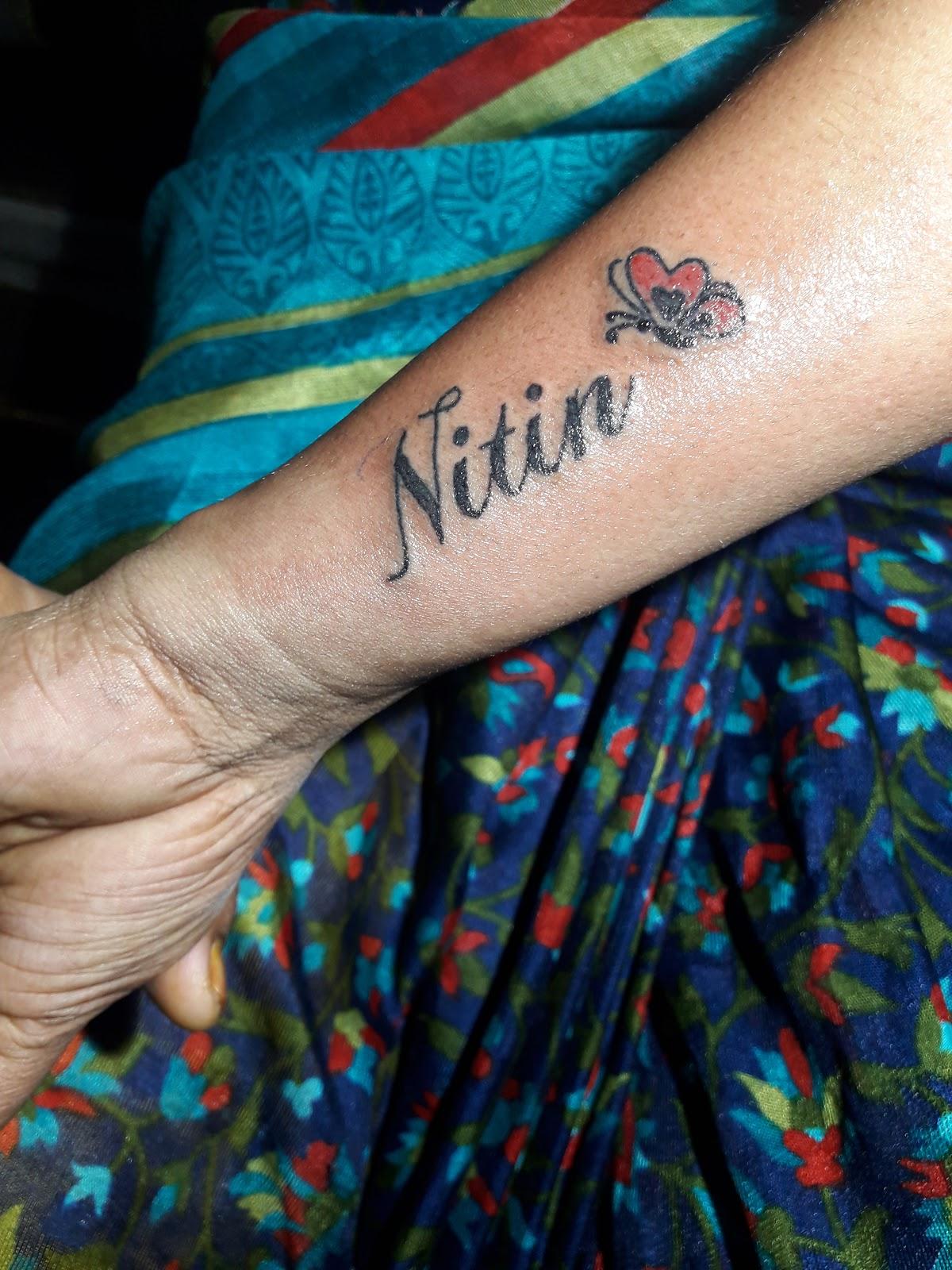 Nitin Name tattoo with Heart beat and heart  Call for tattoo  8299878986   Best tattoo Moradabad  YouTube