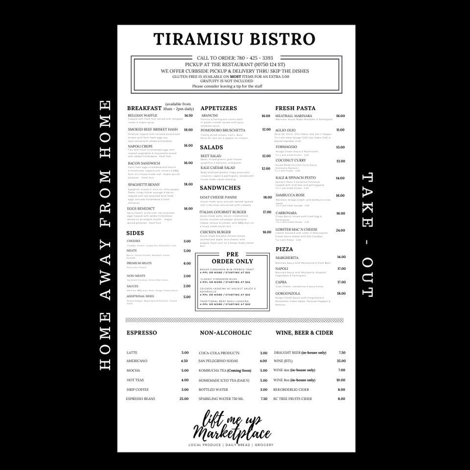 Tiramisu Bistro In Edmonton Restaurant Menu And Reviews