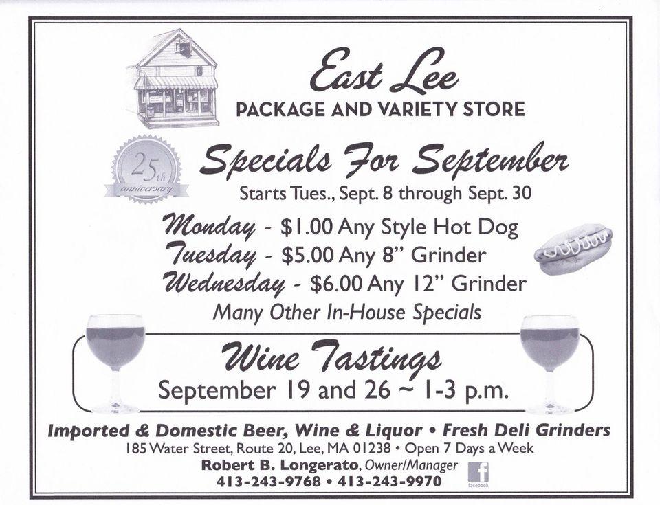 East Lee Package Store in Lee - Restaurant menu and reviews