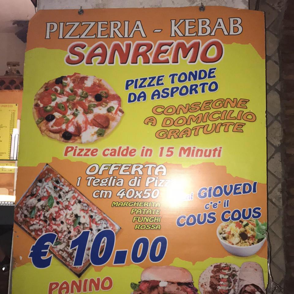 Pizzeria Sanremo Rome Restaurant Menu And Reviews