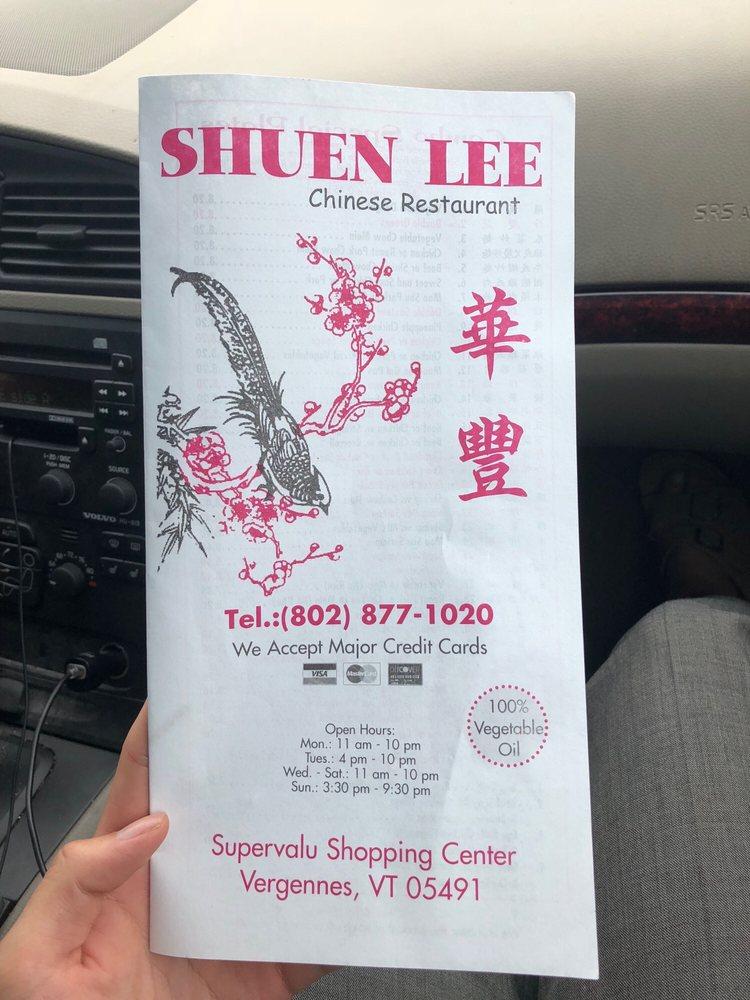 Shuen Lee in Vergennes - Chinese restaurant menu and reviews
