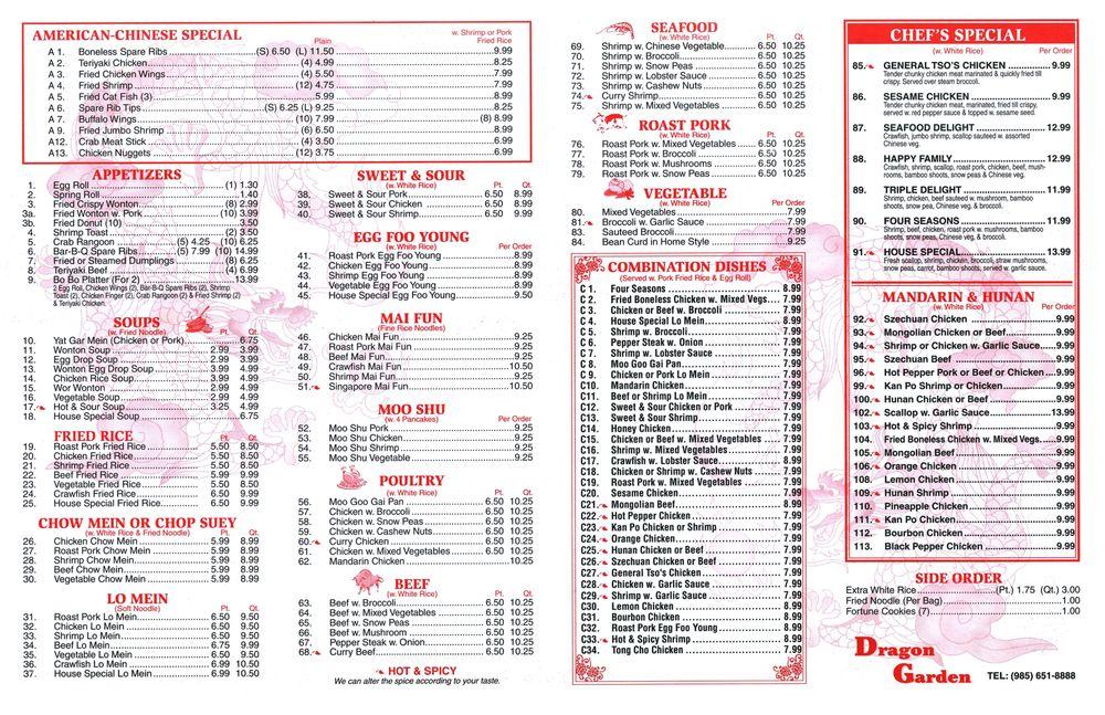 Dragon Garden In Laplace Restaurant Menu And Reviews