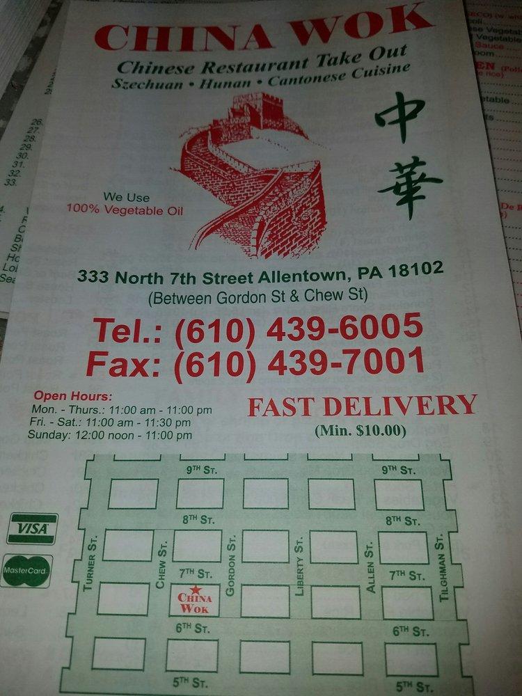 China Wok 333 N 7th St In Allentown Restaurant Menu And Reviews