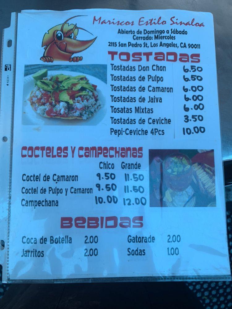 Mariscos Estilo Sinaloa, 2113 San Pedro St in Los Angeles - Restaurant menu  and reviews