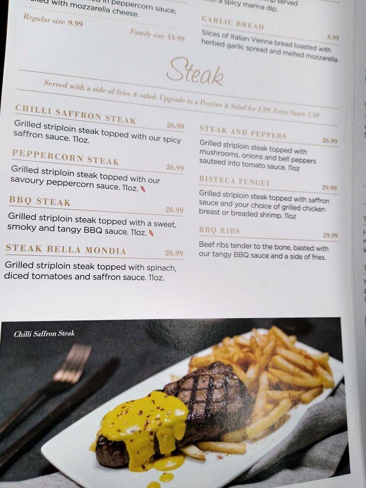 Kays steak & lobster menu