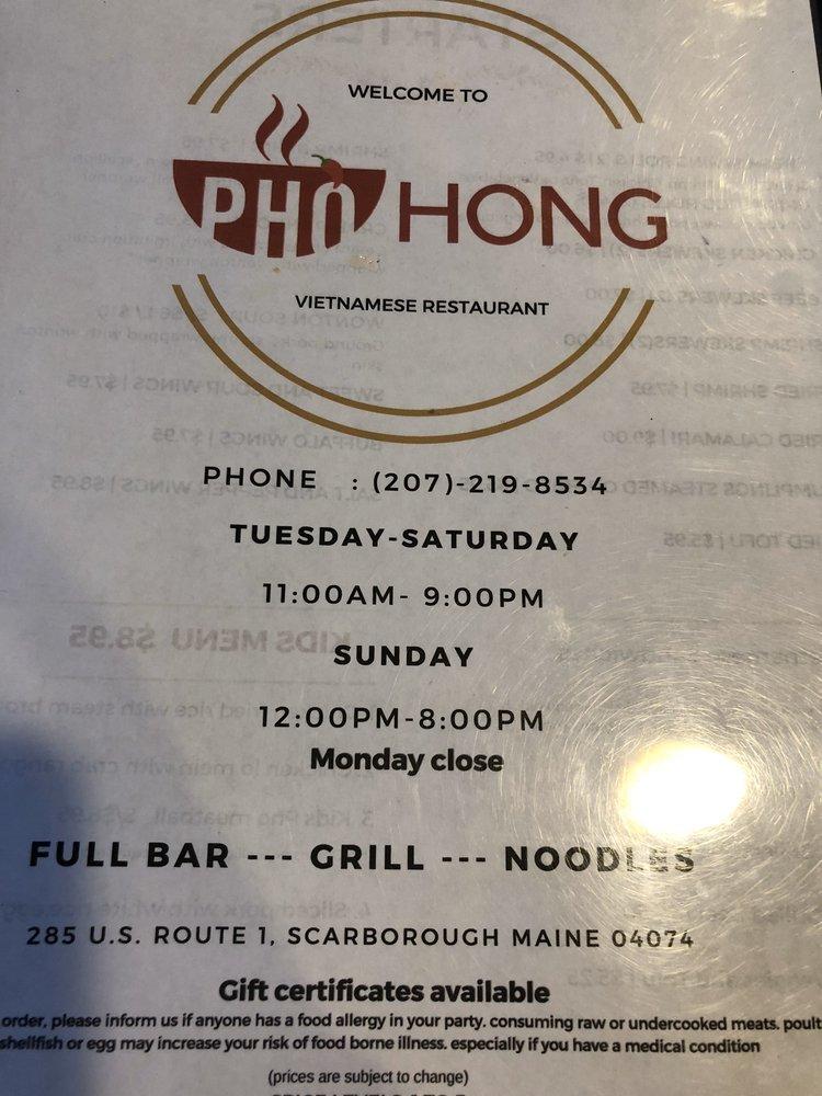 Pho Hong 285 Us 1 In Scarborough Restaurant Menu And Reviews