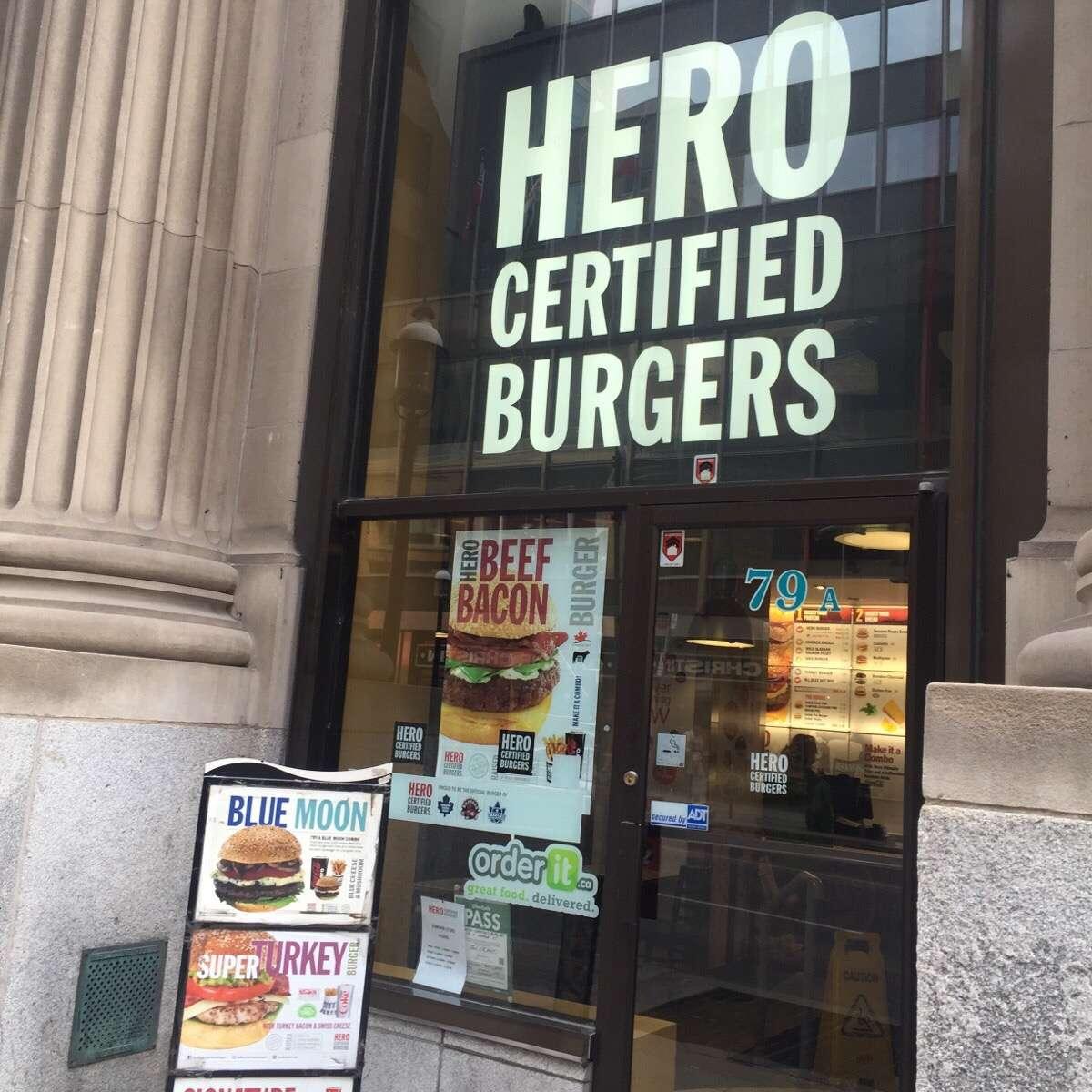 Hero Certified Burgers 79a Yonge St In Toronto Restaurant Menu