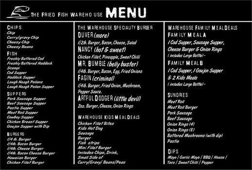 Fried fish warehouse donaghmore restaurant menu - Restaurant Guru