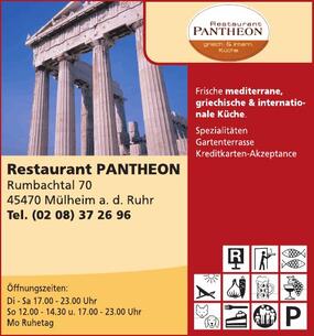 Restaurant Pantheon Mülheim - im Rumbachtal
